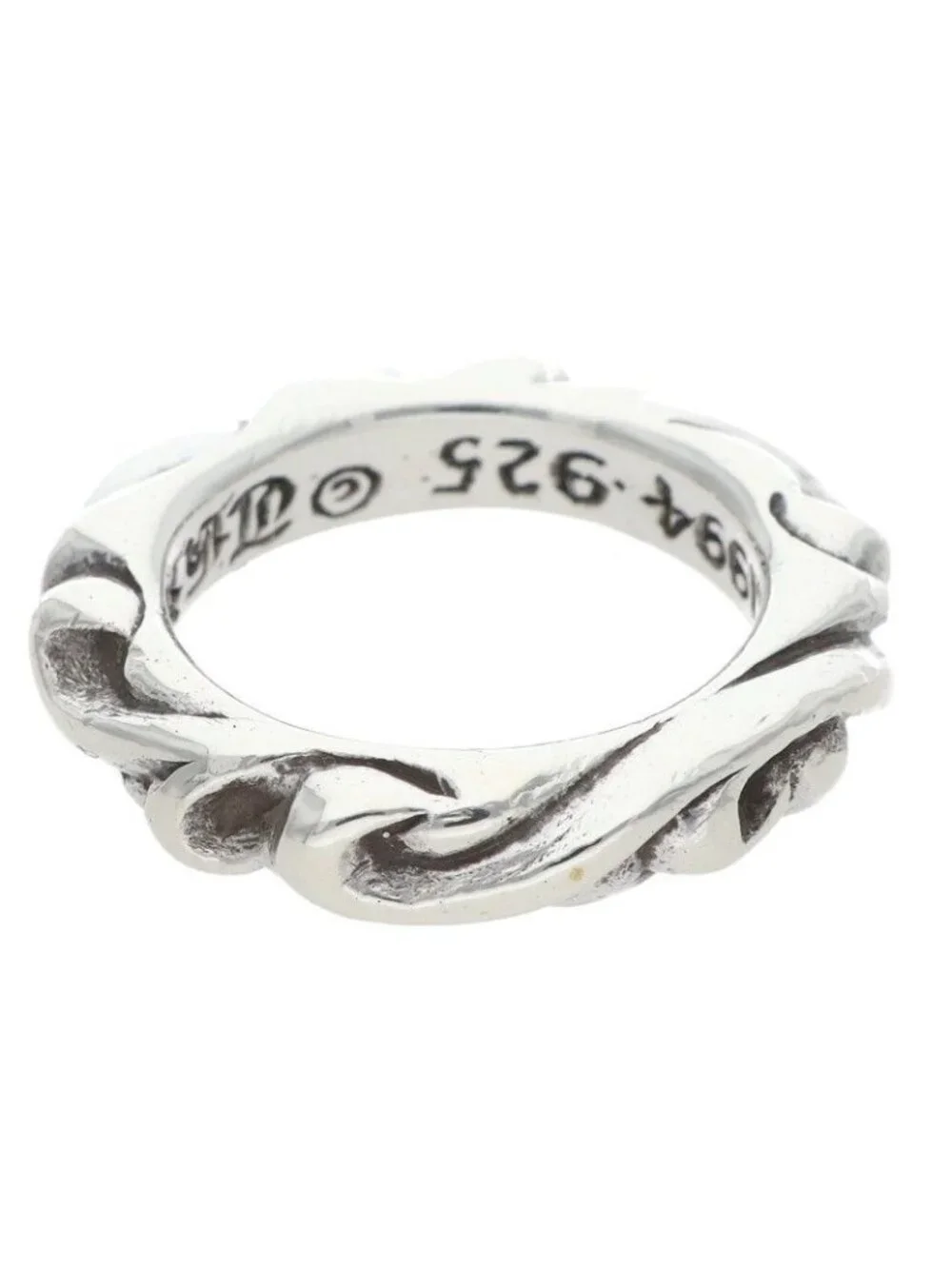 Chrome Hearts Scrl Band Scroll Silver Ring